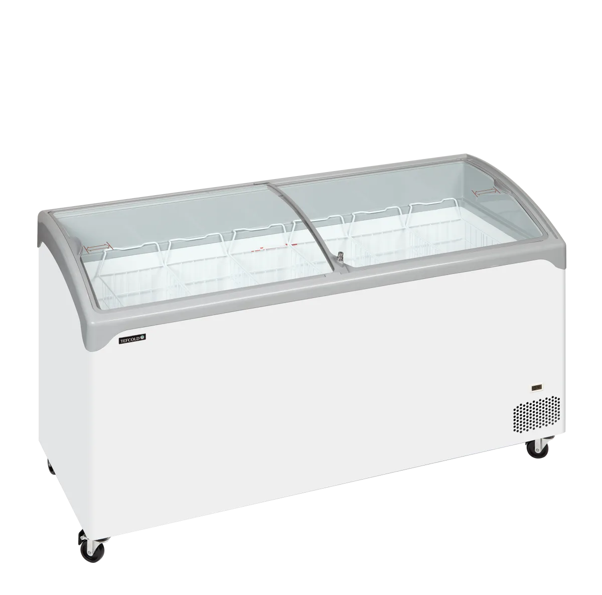 NIC501SCEB Sliding Curved Glass Lid Chest Freezer