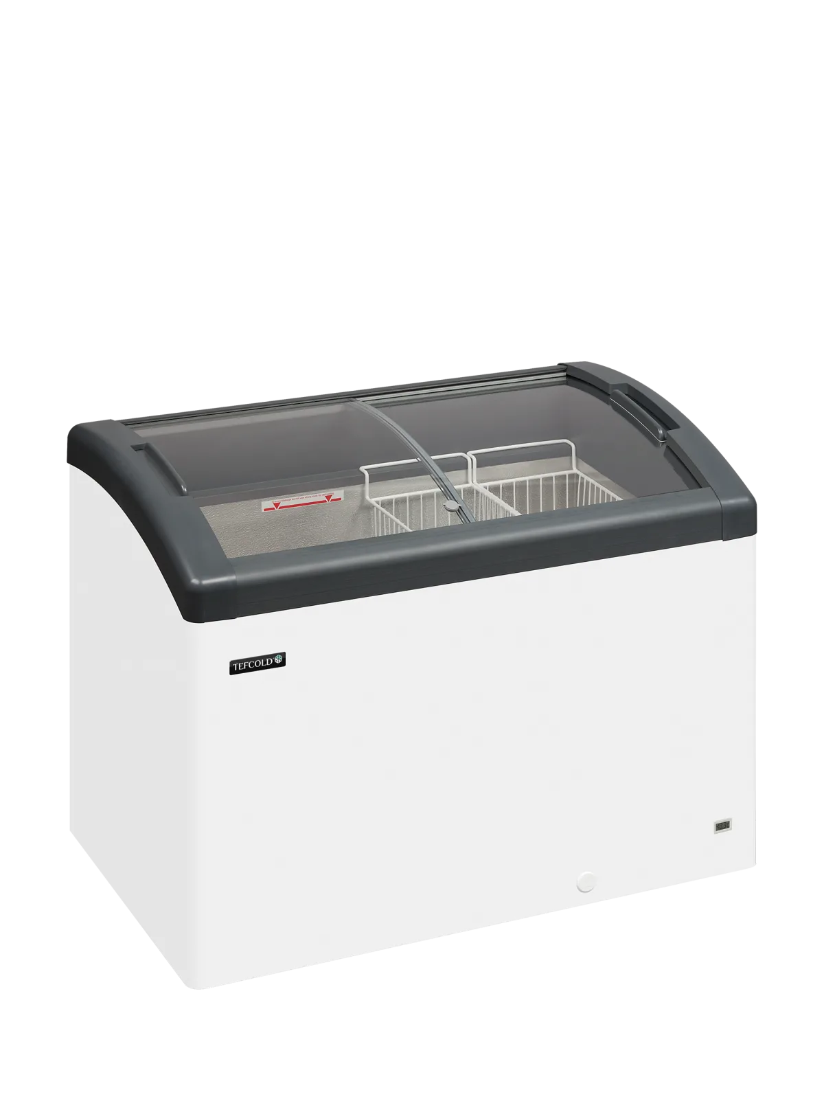FOCUS 106 GREY Sliding Curved Glass Lid Chest Freezer
