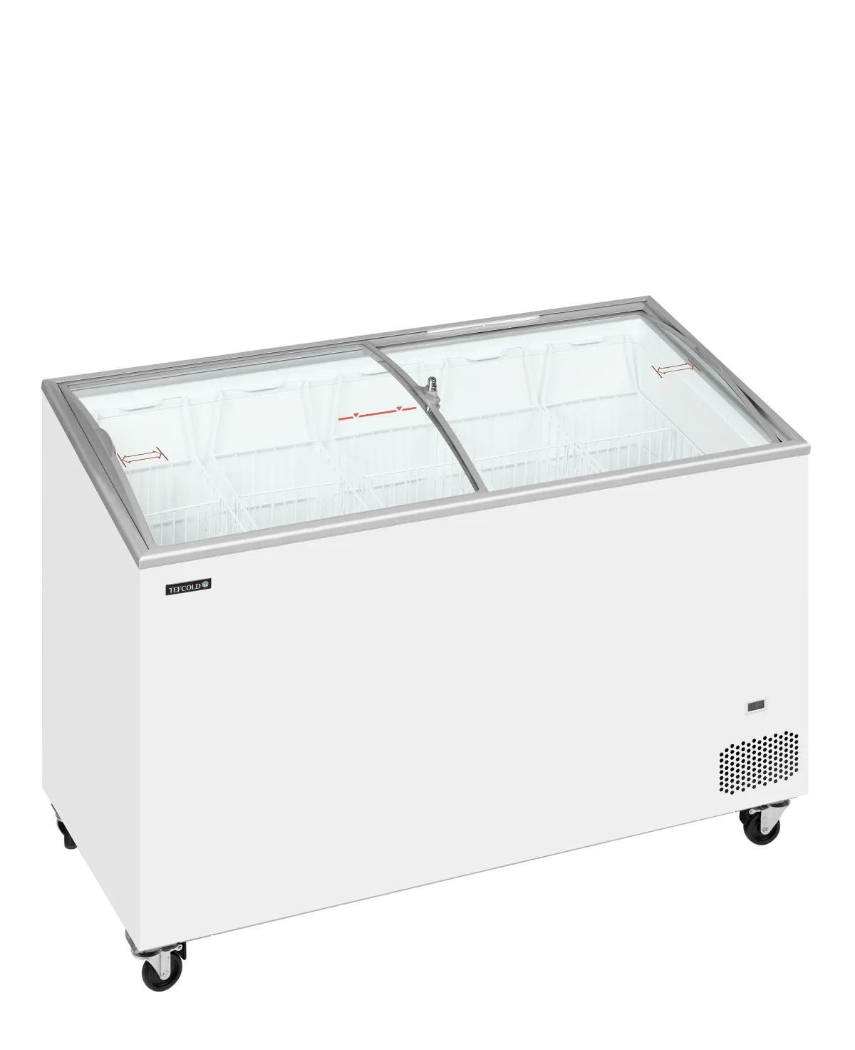 IC402SCEB Sliding Curved Glass Lid Chest Freezer