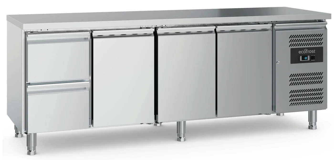700 Refrigerated Counter 3 Doors And 2 Drawers With Adjustable Feet