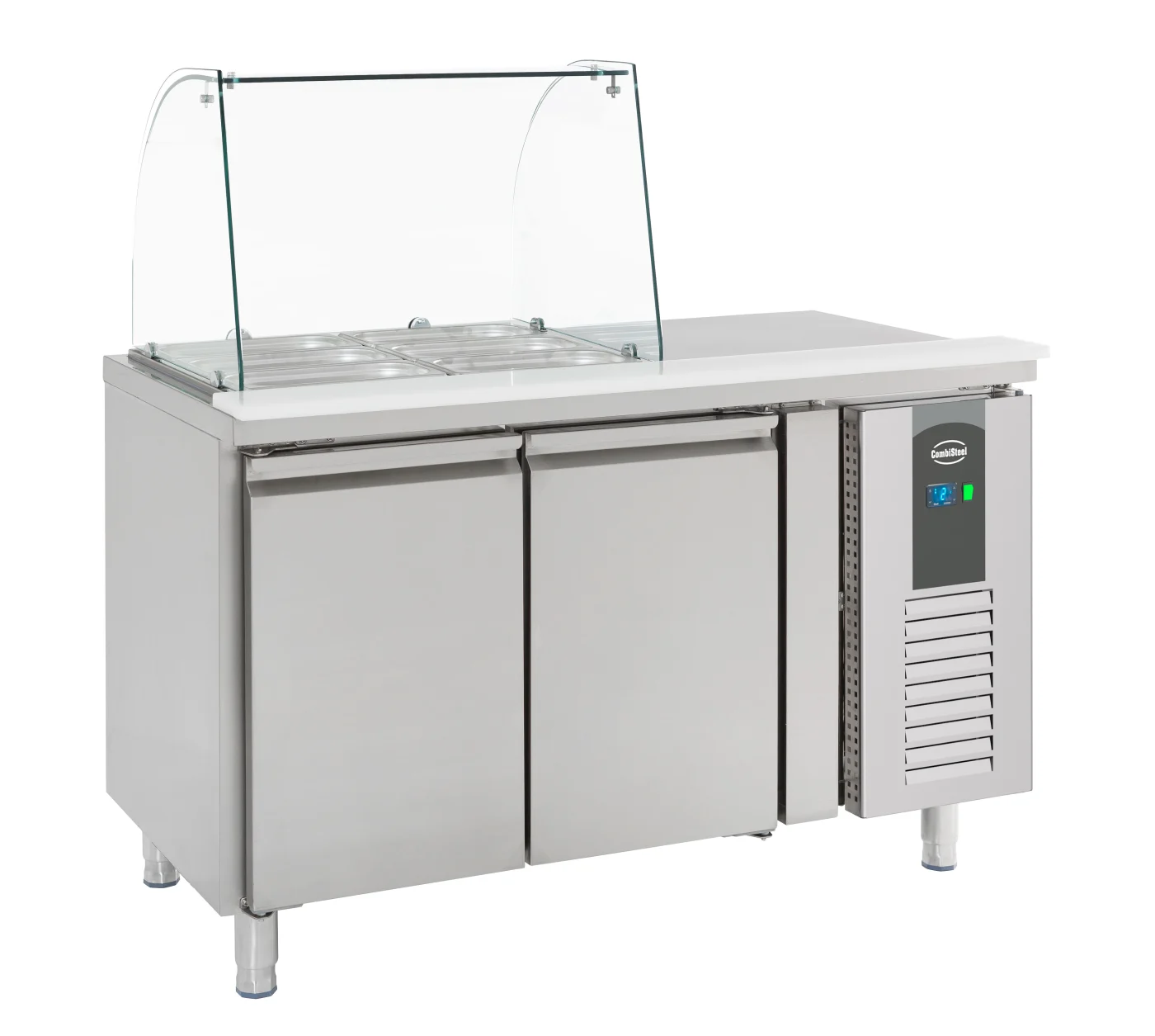 Refrigerated Counter With Glass Cover 2 Doors