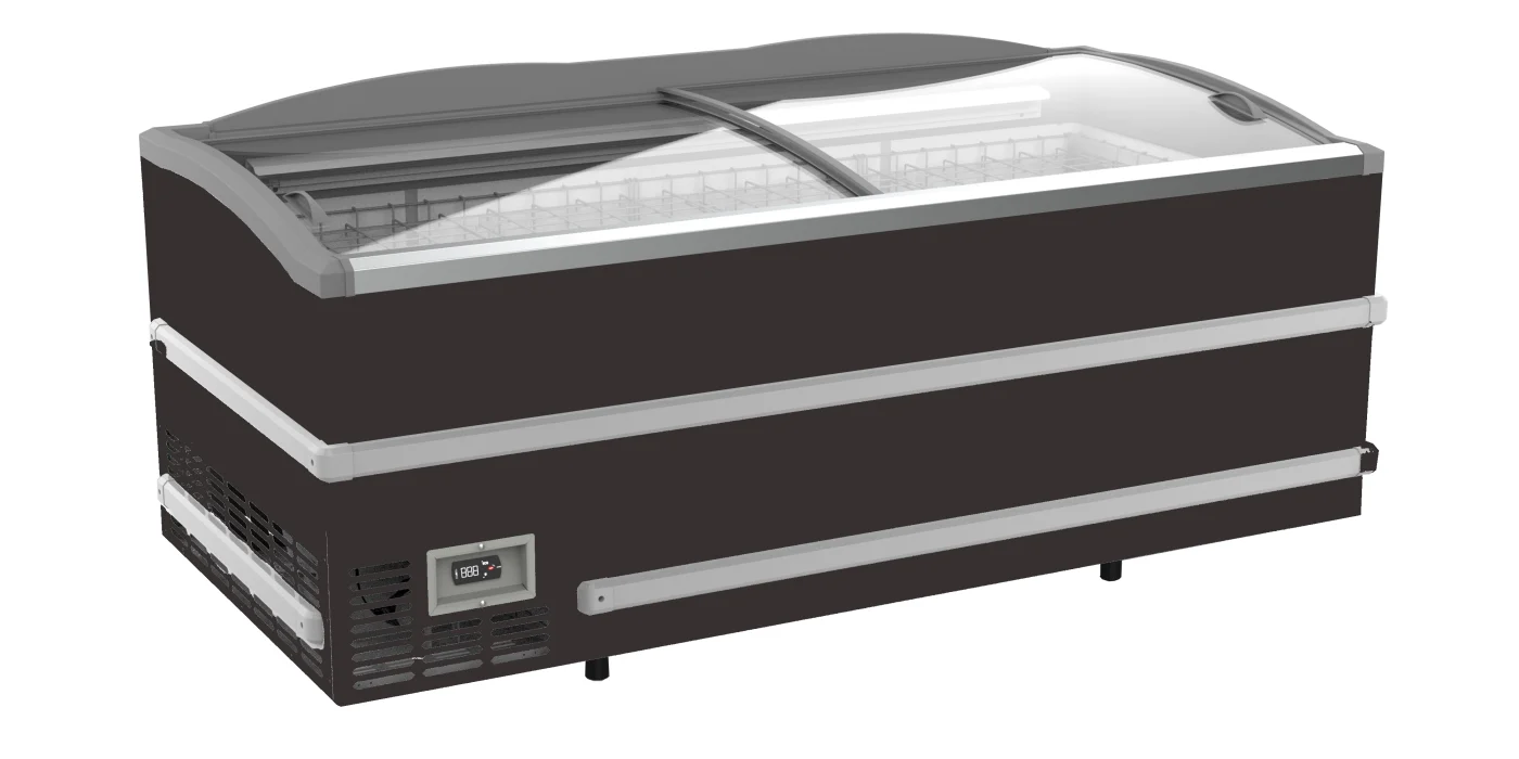 Supermarket Chest Freezer Black Head Element Manual Defrost