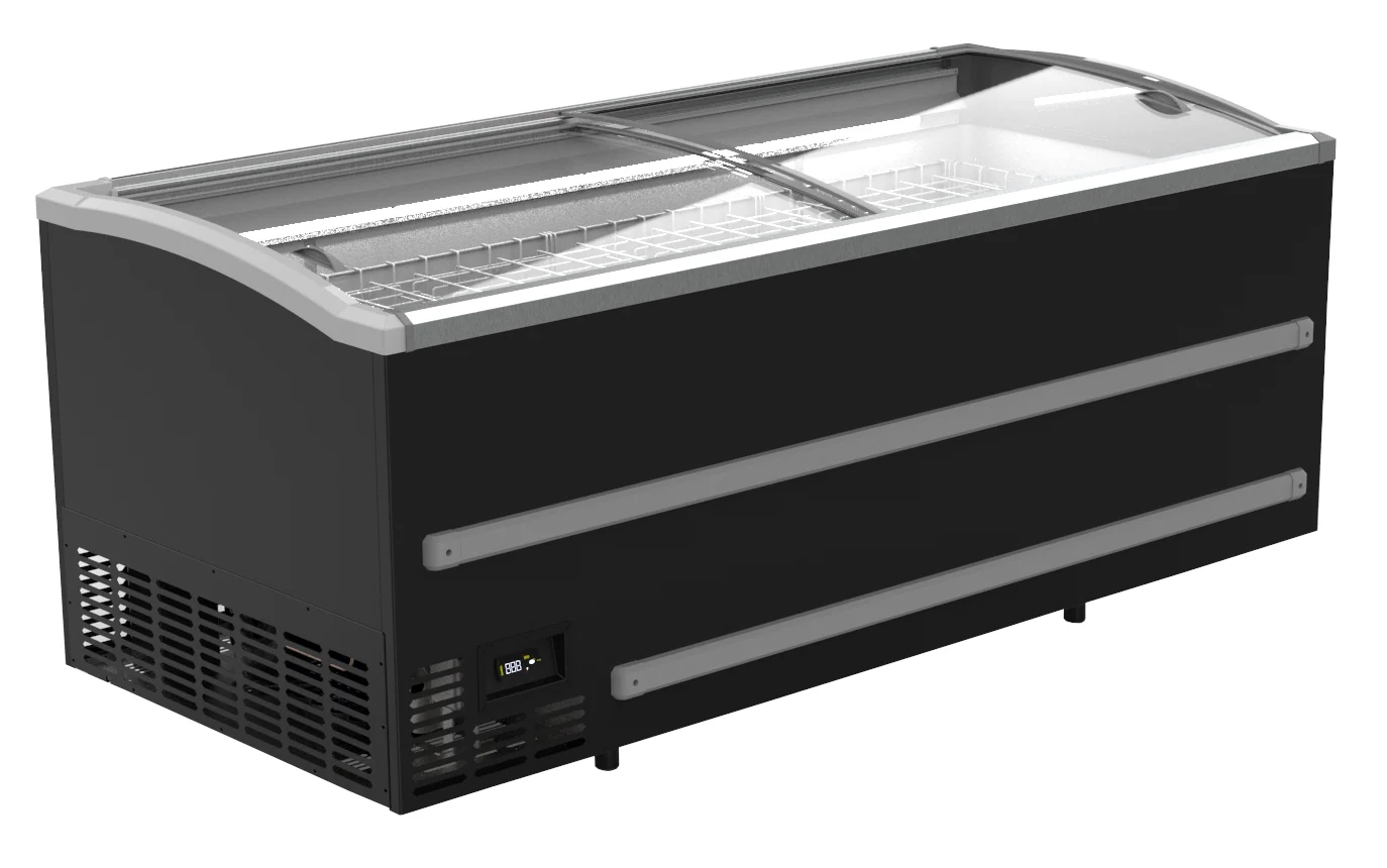 Supermarket Chest Freezer Black Head Element Automatic Defrost